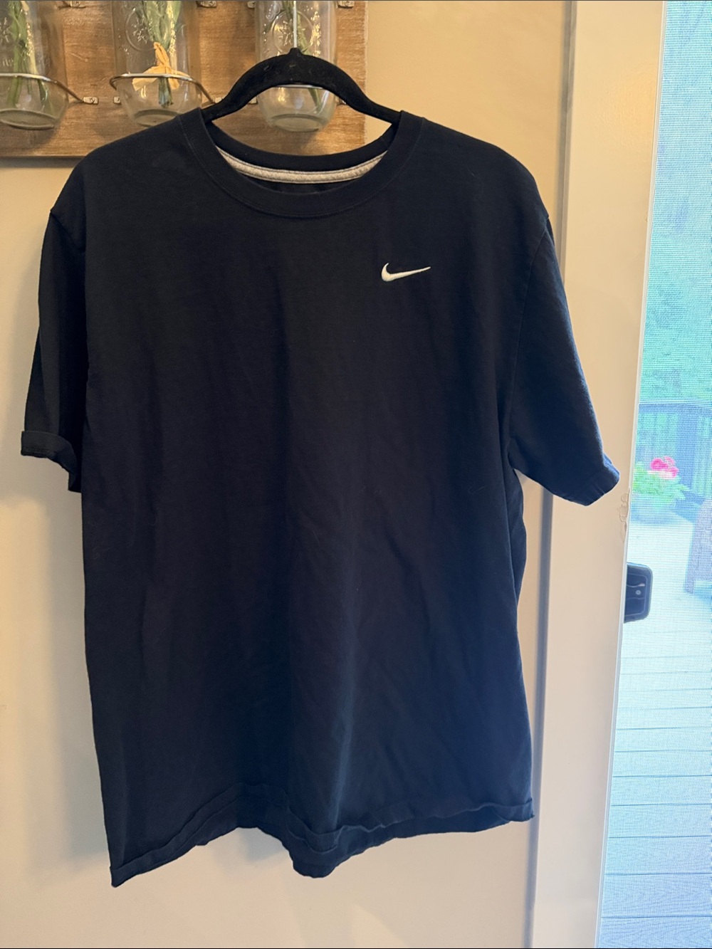 Nike Black Short Sleeve Crew Tee with White Swoosh